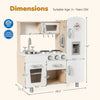 Vintage play kitchen set with water dispenser, stove, sink, and ample storage for imaginative cooking play.