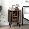 Vinyl Record Storage Turntable Stand with 4 Open Shelves-Brown - Gallery View 1 of 10