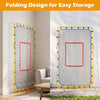 Volleyball rebounder net features a folding design for easy storage, with heavy-duty metal pipes and adjustable angles.