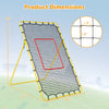 Volleyball rebounder net with adjustable angles, featuring a heavy-duty frame and 7 ft x 4 ft rebound area for practice.