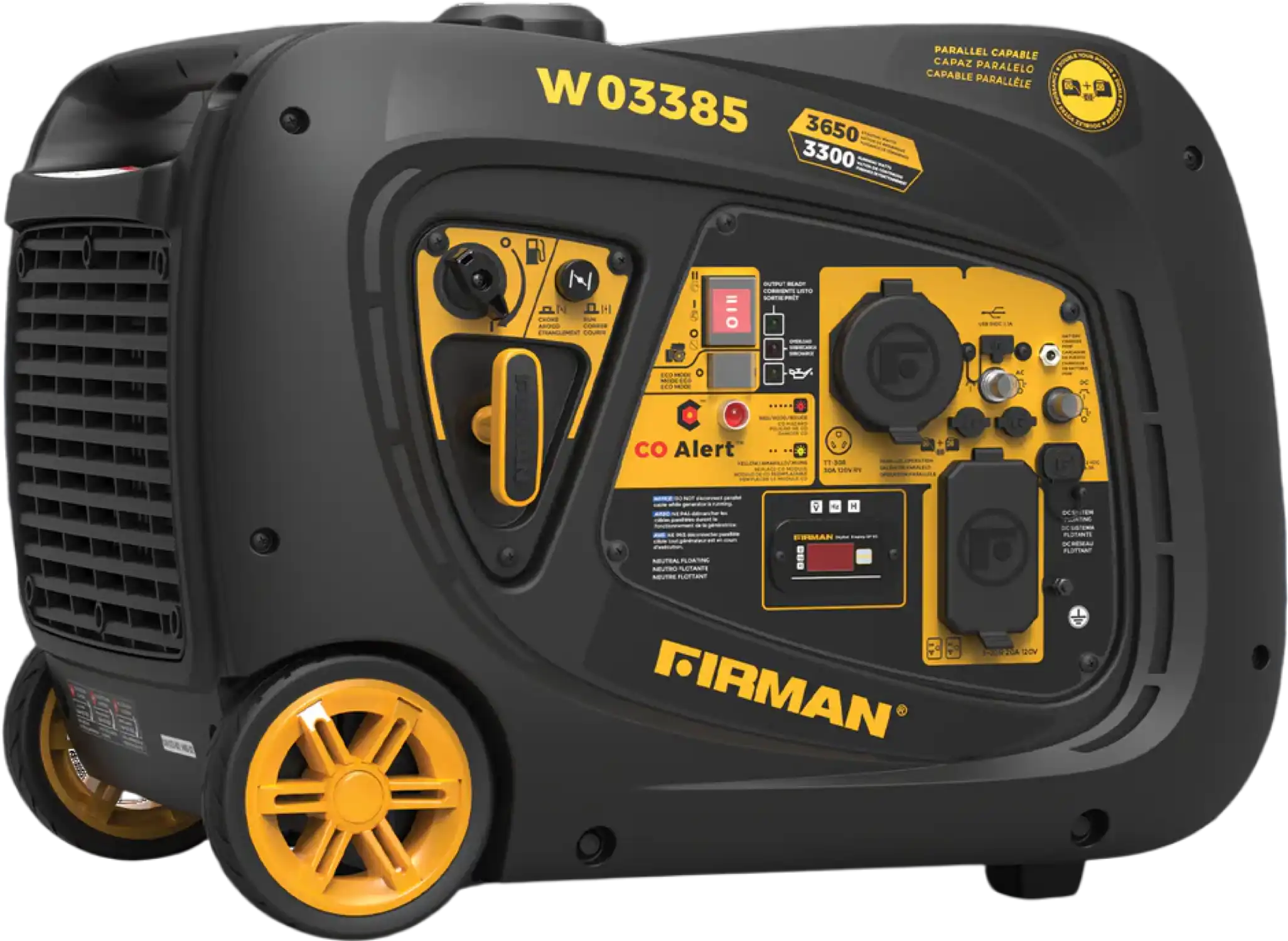 Firman W03385 3300W/3650W Inverter Generator Gas Portable with Electric Start CO Alert New