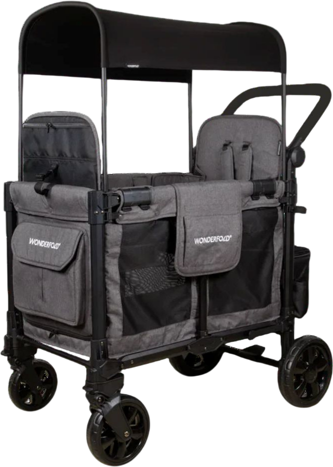 WonderFold Baby W2 Elite Pro Double Stroller Wagon Multi-Function Folding with Removable Canopy and Seats New