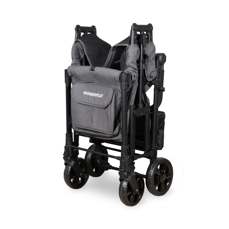 WonderFold Baby W2 Elite Pro Double Stroller Wagon Multi-Function Folding with Removable Canopy and Seats New