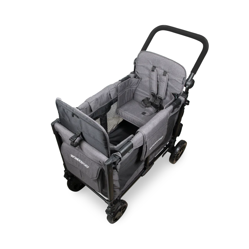 WonderFold Baby W2 Elite Pro Double Stroller Wagon Multi-Function Folding with Removable Canopy and Seats New