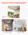 Vevor Ceiling Fan 96" 8 Blade No Light 6-Speed Remote Control Reversible Flush Mount New