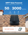 Vevor Solar Roof Attic Exhaust Fan 50W with Thermostat and Remote Control New