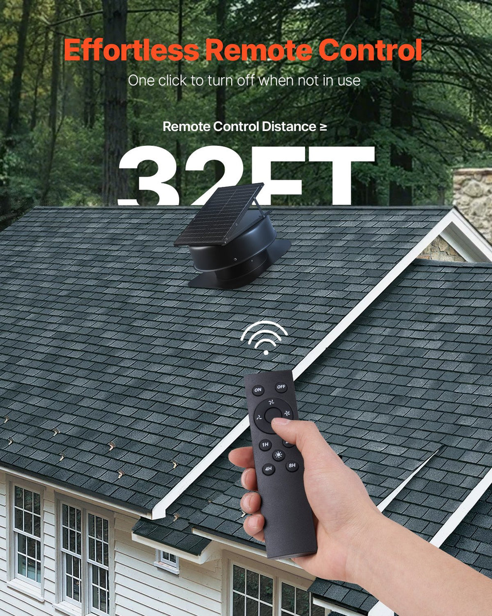 Vevor Solar Roof Attic Exhaust Fan 50W with Thermostat and Remote Control New