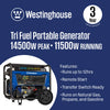Westinghouse WGen11500TFc Tri-Fuel Generator 11500W/14500W CO Sensor 50 Amp Remote Start New