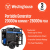 Westinghouse WGen20000TFc 20000W/28000W Generator Tri-Fuel 50A Gasoline Liquid Propane Natural Gas CO Sensor Remote Start New