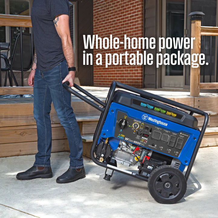 Westinghouse WGen9500TFc Generator 9500W/12500W 50 Amp Remote Start Tri-Fuel with CO Sensor New