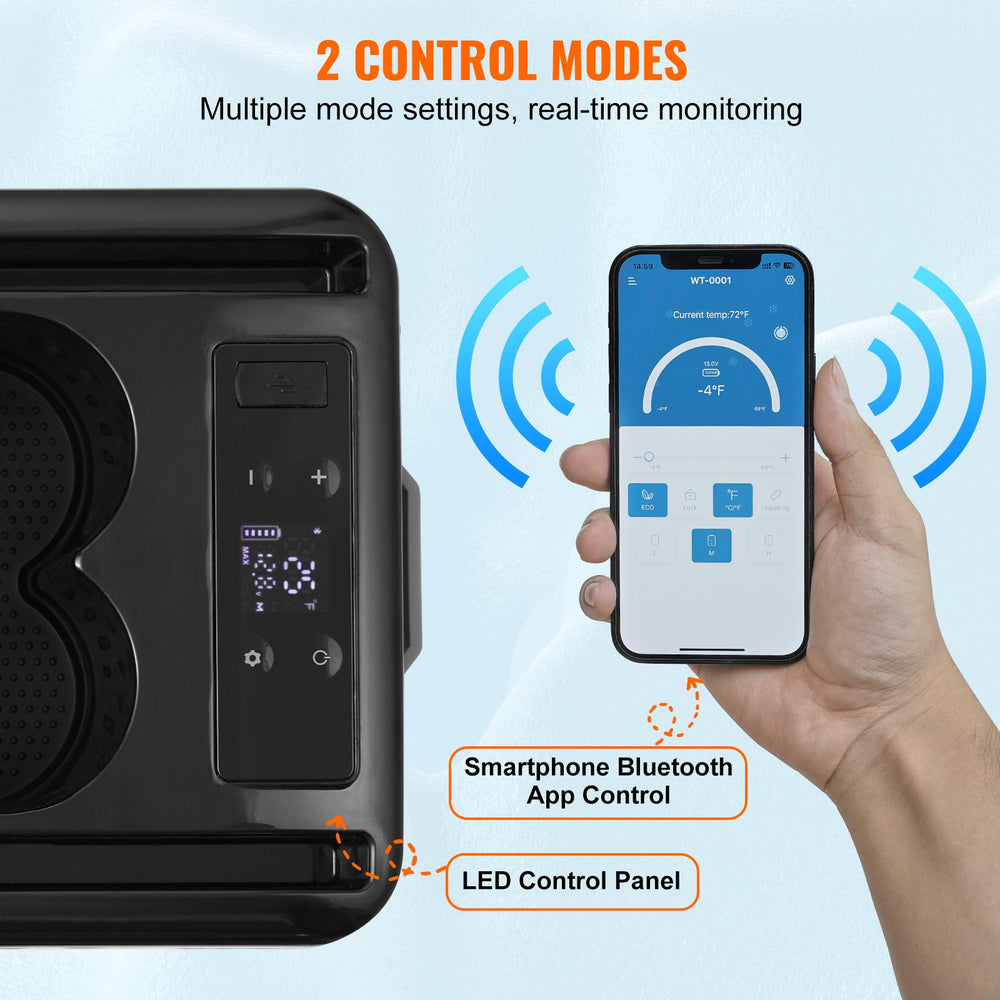 Vevor Car Refrigerator Freezer 15.9 Qt Portable Single Zone Rapid Cooling with Bluetooth Control New