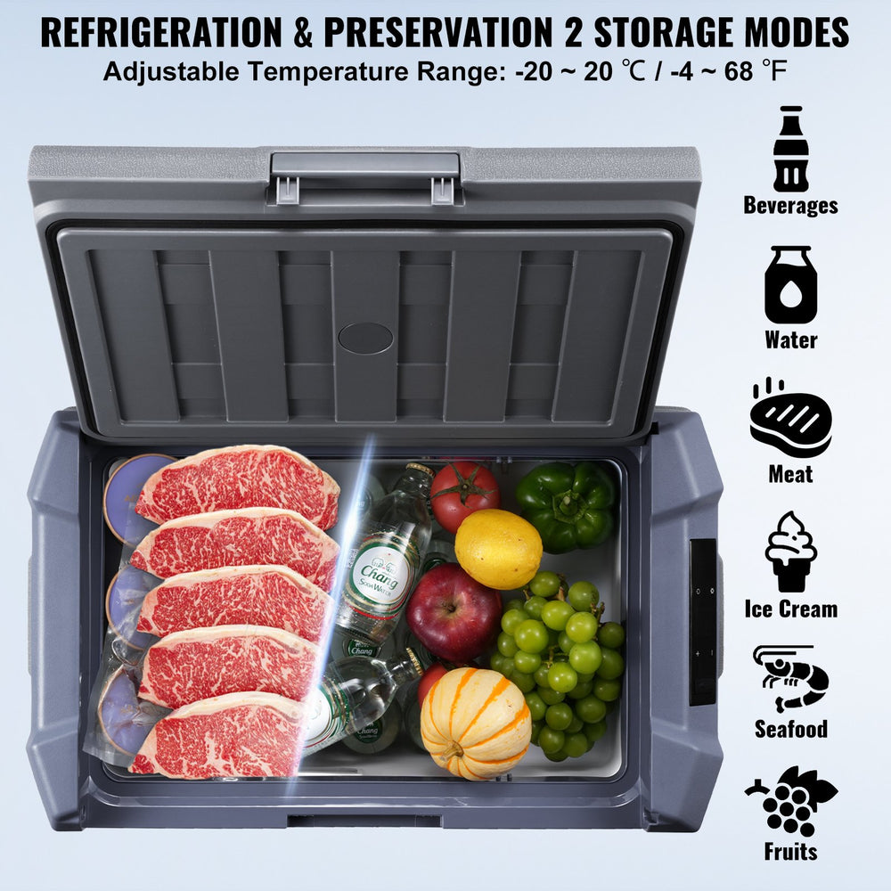 Vevor Car Refrigerator and Freezer 47.6 Qt Portable Single Zone -4°F to 68°F Adjustable Temperature New