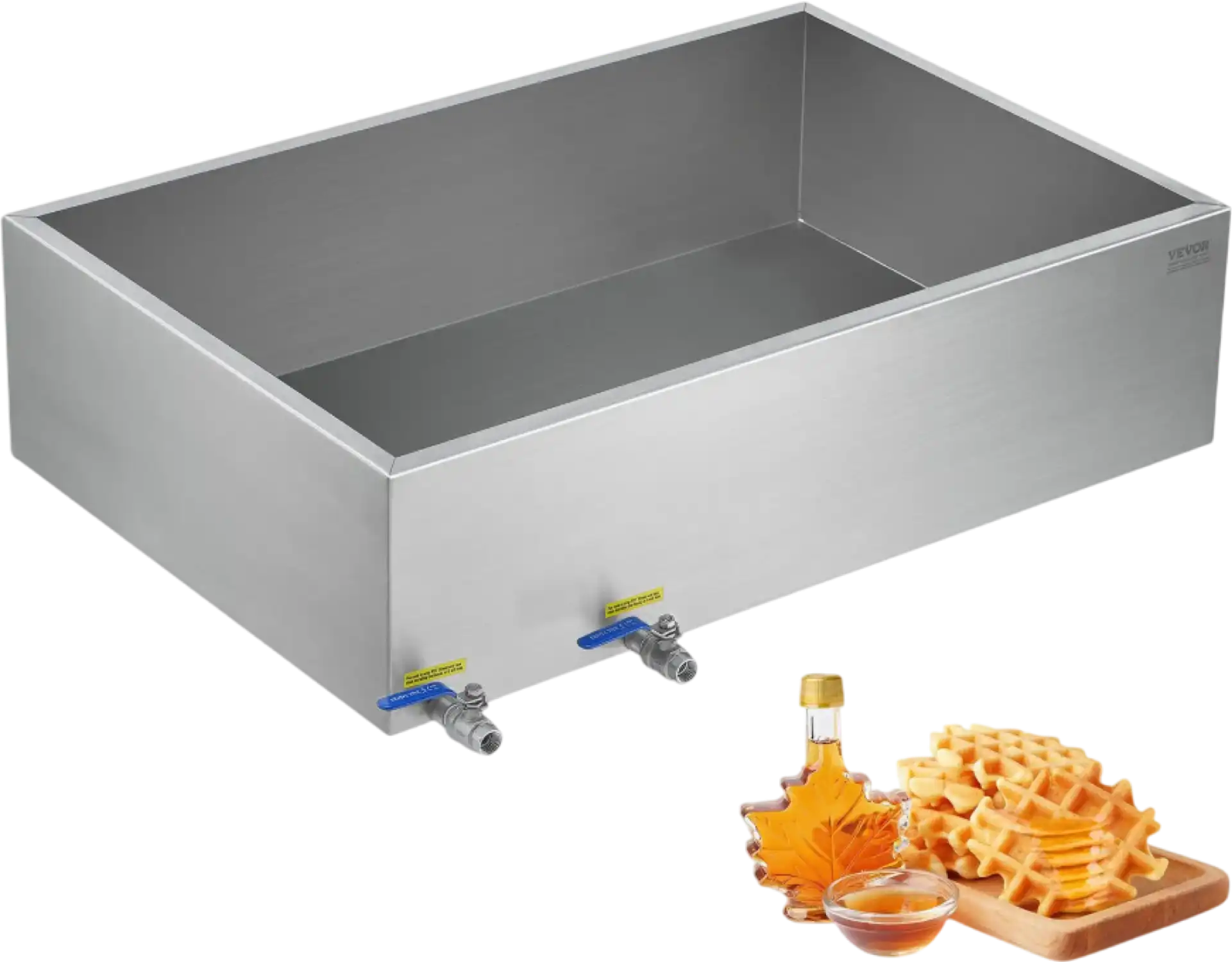 Vevor Maple Syrup Evaporator Pan with 2 Valves Stainless Steel 35 Gal Capacity New