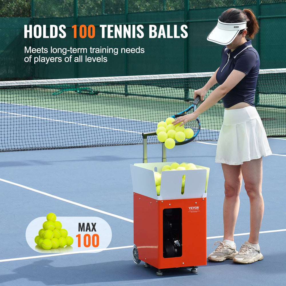 Vevor Tennis Ball Machine Portable Launcher 110 km/h Speed 100-Ball Capacity Bluetooth Control New
