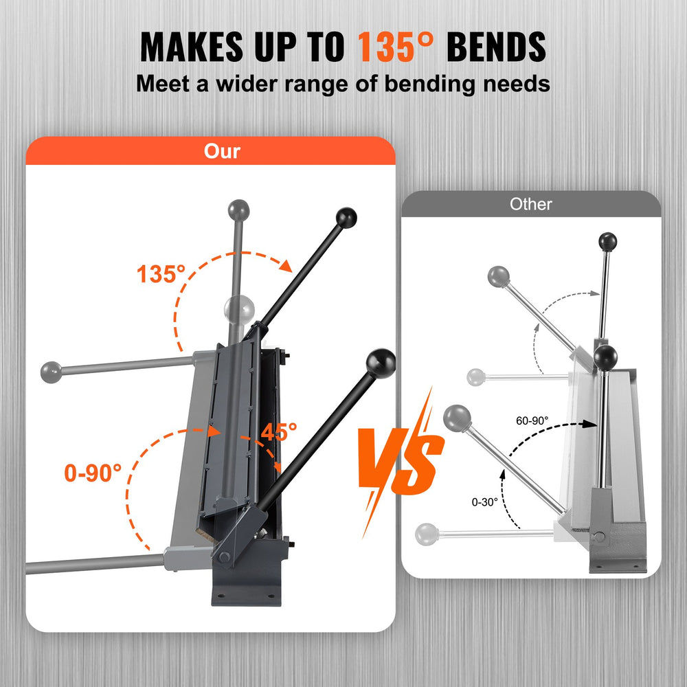 Vevor Box and Pan Brake 48" 0-135° Sheet Metal Bender for 20-Gauge Low Carbon Steel and 14-Gauge Aluminum New