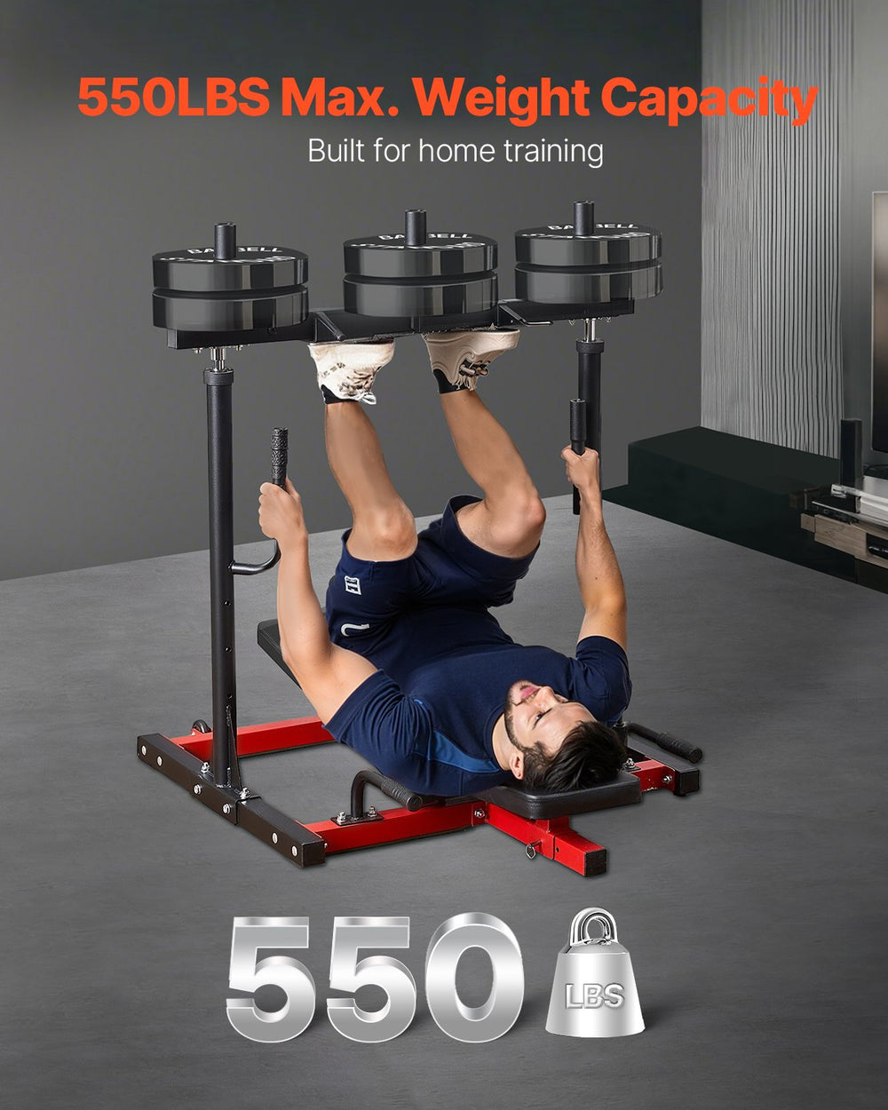 Vevor Vertical Leg Press Machine 550 Lbs Capacity Adjustable Backrest and Headrest for Home Gym New