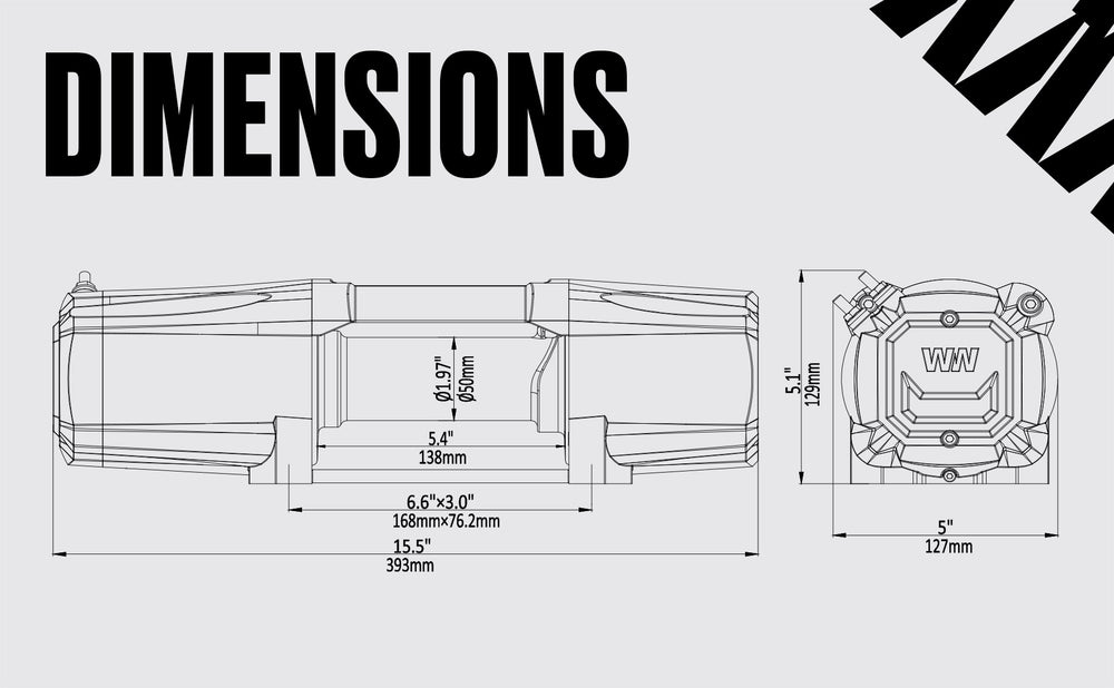 Warrior Winches Titan Electric Winch 4,500 Lb 12-Volt Synthetic Rope New