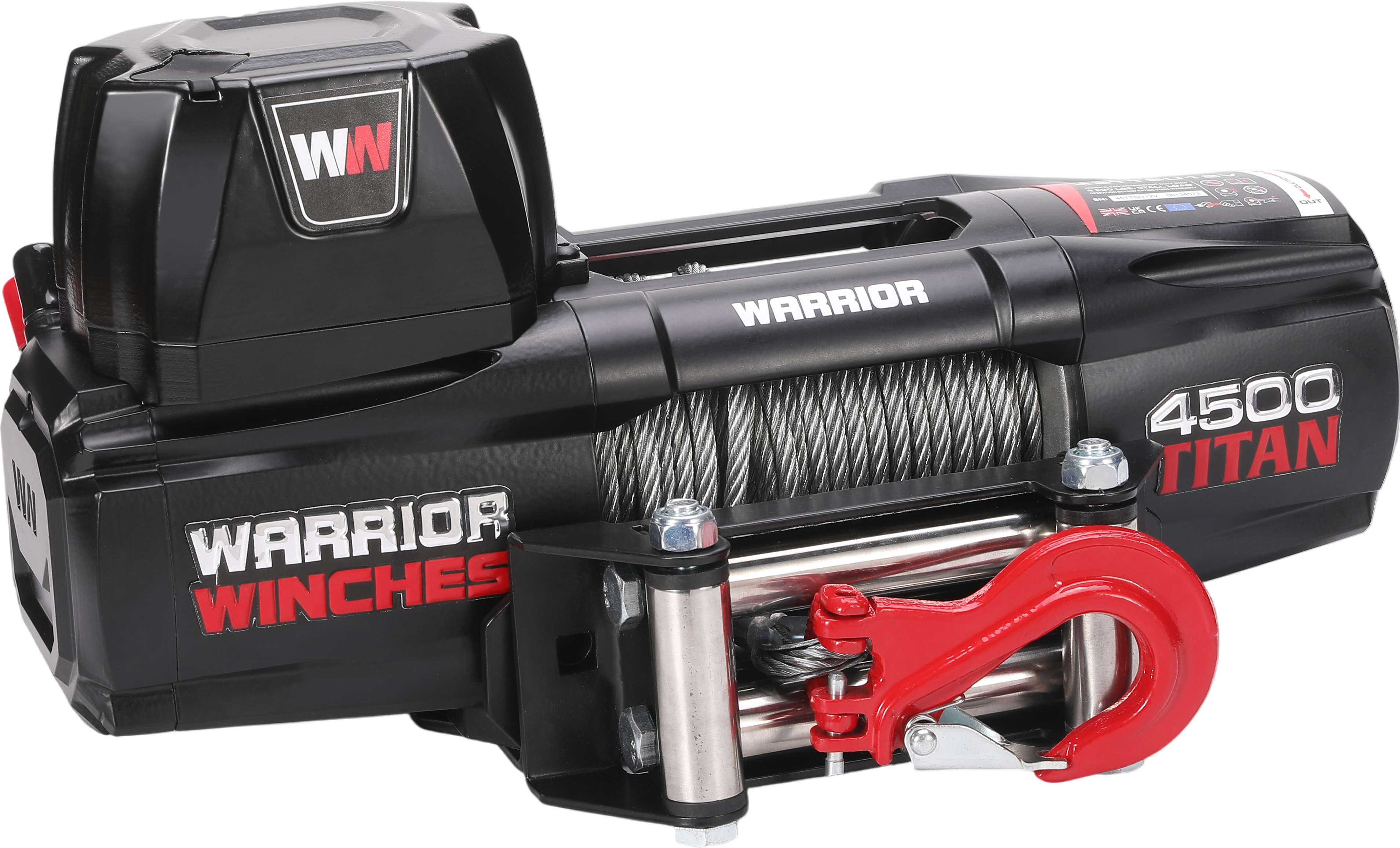 Warrior Winches Titan Electric Winch 4,500 Lb 12-Volt Steel Rope New