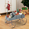 Wooden Wagon Plant Bed with Metal Wheels for Garden Yard Patio-Gray - Gallery View 1 of 10