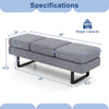 Gray waiting room bench seating with metal frame, removable cushions, 660 lbs capacity, ideal for reception areas.