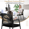 Ergonomic waiting room chair with breathable mesh backrest and sturdy armrests, ideal for office and guest seating.