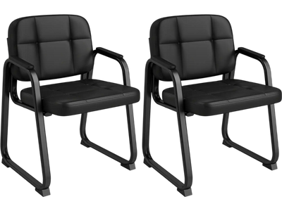 Costway Leather Office Reception Waiting Room Guest Chairs Set 58303132 New