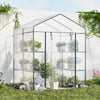 Walk-in Greenhouse with 3 Tiers 8 Shelves PVC Cover Roll-up Zippered Door-Transparent - Gallery View 1 of 10