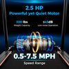 Close-up of the 2.5 HP motor for the walking treadmill, showcasing quiet operation and robust performance for seniors.
