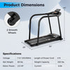 Walking treadmill with extended handrails, LED display, and 300 lbs capacity, ideal for seniors' fitness at home.