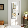 Full-length mirror and jewelry cabinet with LED light, wall or door mounted, featuring soft velvet lining and ample.