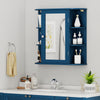 Wall-Mounted Bathroom Mirror Cabinet with Storage Shelves-Blue - Gallery View 1 of 10