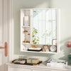 Wall mounted bathroom cabinet with mirror, white finish, featuring adjustable shelves for organized storage in small.