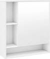 Wall mounted bathroom cabinet in white with a mirror, featuring hidden storage and adjustable shelves for organized.