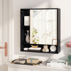 Wall Mounted  Bathroom Cabinet with Mirror Single Door-Black - Gallery View 1 of 12