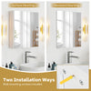 Double door bathroom wall cabinet with mirror, showcasing surface and recessed mounting options for versatile.