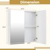 Double door bathroom wall cabinet with mirror, adjustable shelf, and soft close hinges, ideal for small spaces.