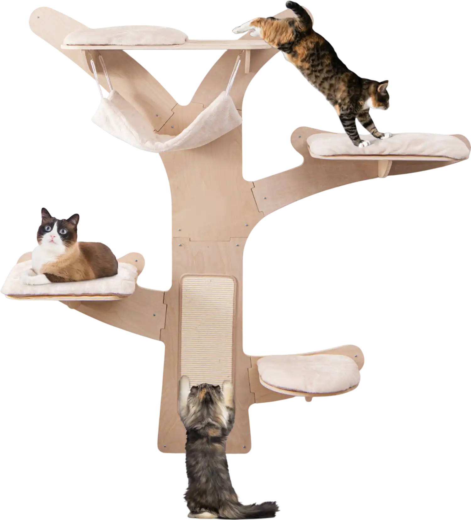 Costway Wall-Mounted Cat Tower Hammock Platforms Sisal Scratching Mat 19872436 New