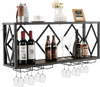 Wall Mounted Wine Rack for 39 Bottles and 12 Glasses