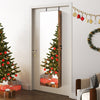 Wall and Door Mounted Mirrored Jewelry Cabinet with Lights-Rustic Brown - Gallery View 1 of 11