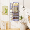 Wall and Door Mounted Mirrored Jewelry Cabinet with Lights-Purple - Gallery View 1 of 10