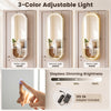 Full-length mirror jewelry cabinet with 3-color adjustable light, 108 earring slots, and versatile storage options.