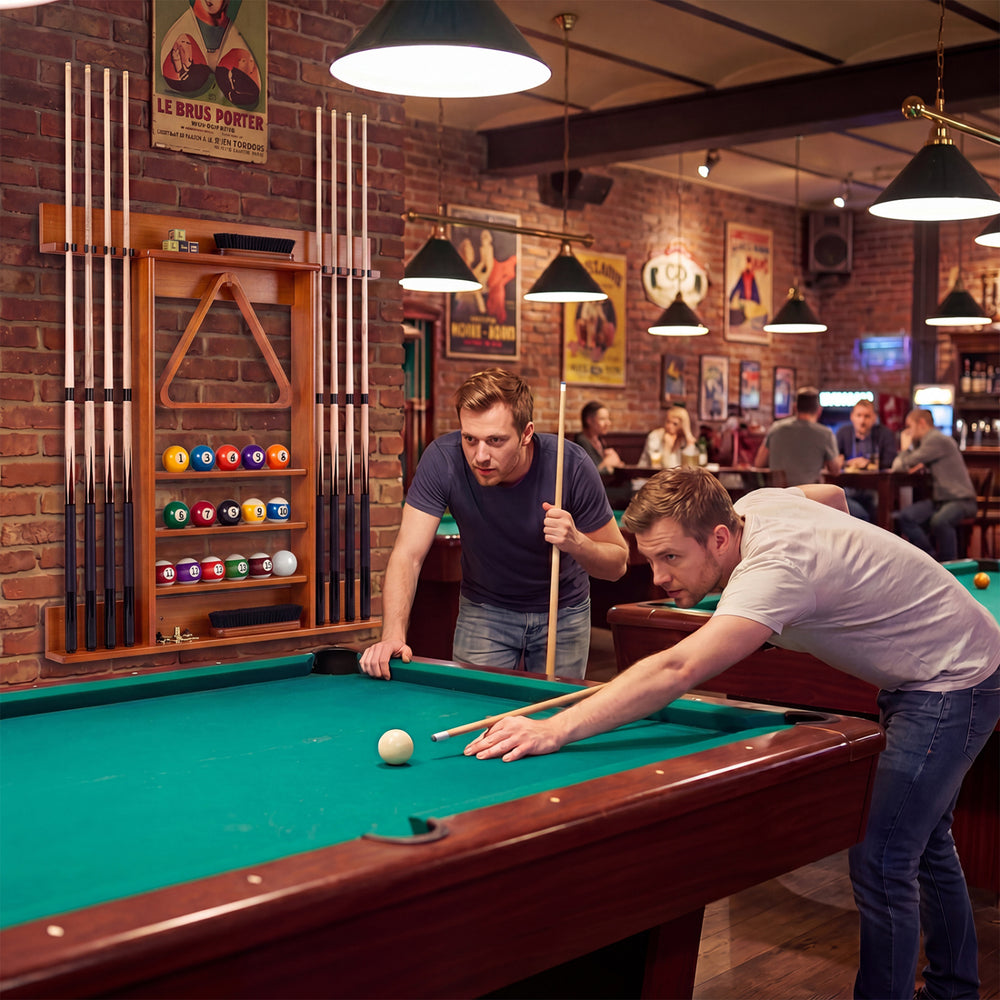 Wall-mounted Billiards Pool Cue Rack Only-Brown - Gallery View 1 of 10