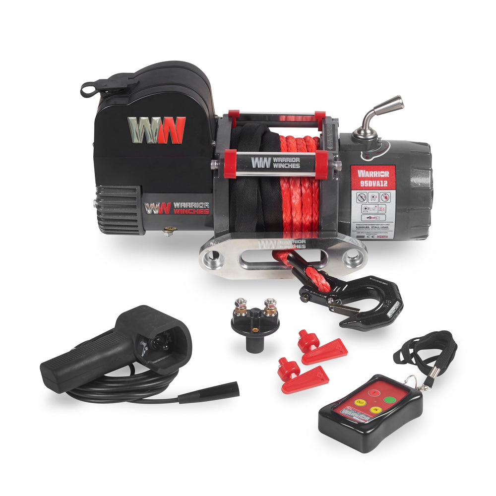 Warrior Winches Samurai Electric Winch Short Drum 9,500 Lb 12-Volt Synthetic Rope New