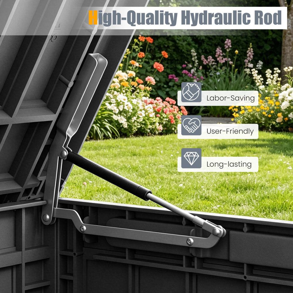 High-quality hydraulic rod for the waterproof lockable outdoor deck box, designed for durability and user-friendly.
