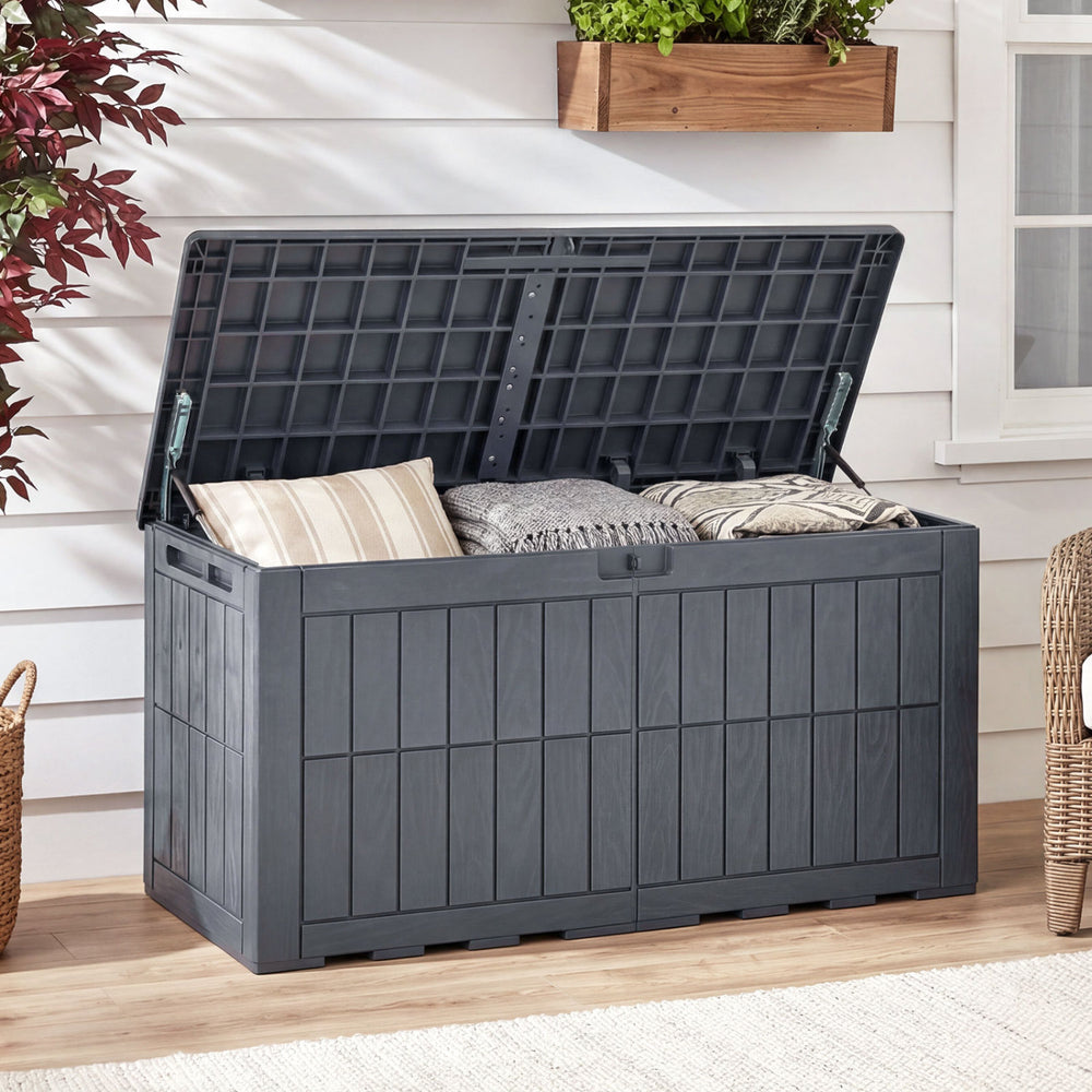 Waterproof Lockable Outdoor Deck Box for Tools Cushions Pool-Gray - Gallery View 1 of 11