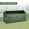 Waterproof outdoor storage box in green with dimensions 59" x 22" x 30.5", featuring a ventilated window and 174-gallon.