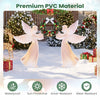 Pink PVC Christmas angel decoration set with matching wreath, waterproof and wear-resistant for festive outdoor display.