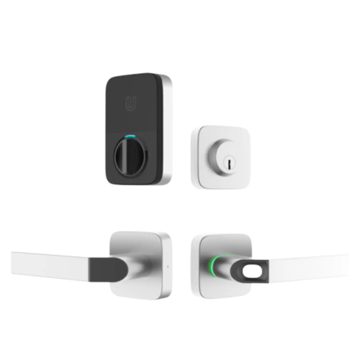 U-Tec COMBO Bluetooth Enabled Fingerprint and Key Fob Two-Point Smart Lock in Satin Nickel New