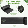 Rolled 250 ft weed barrier landscape fabric, eco-friendly PP material, lightweight, tear-resistant, ideal for garden.