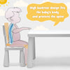 Ergonomic chair with high backrest design supports kids' posture, ideal for dining and study activities.
